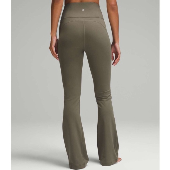 Lululemon Groove Super High Rise Nulu Flared Pant Army Green Athletic 10 NWT